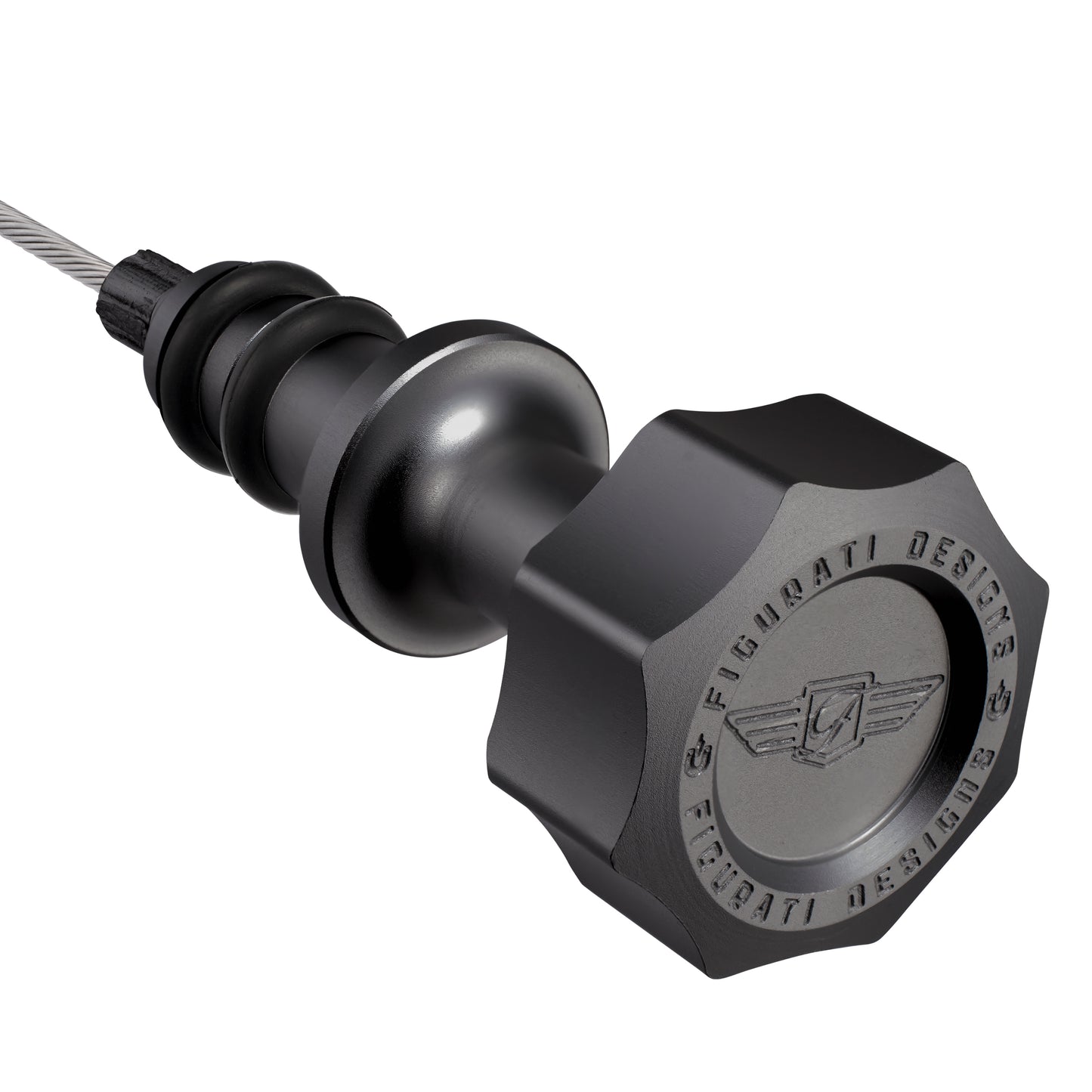 Performance Magnetic Engine Oil Dipstick for Ford 6.7L Power Stroke V8 - Curved Black