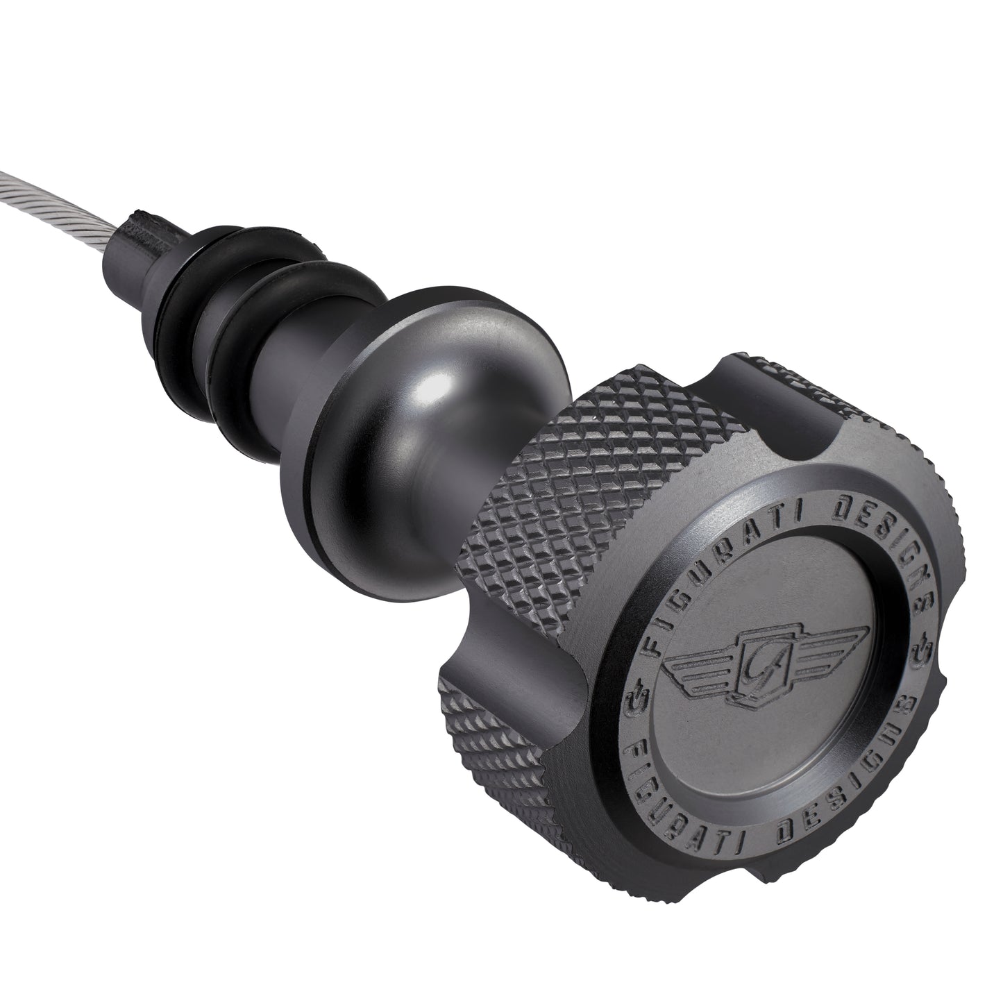 Performance Magnetic Engine Oil Dipstick for Ford 6.7L Power Stroke V8 - Knurled Black