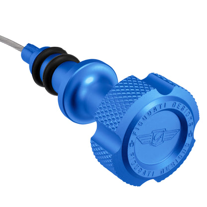 Performance Magnetic Engine Oil Dipstick for Ford 6.7L Power Stroke V8 - Knurled Blue