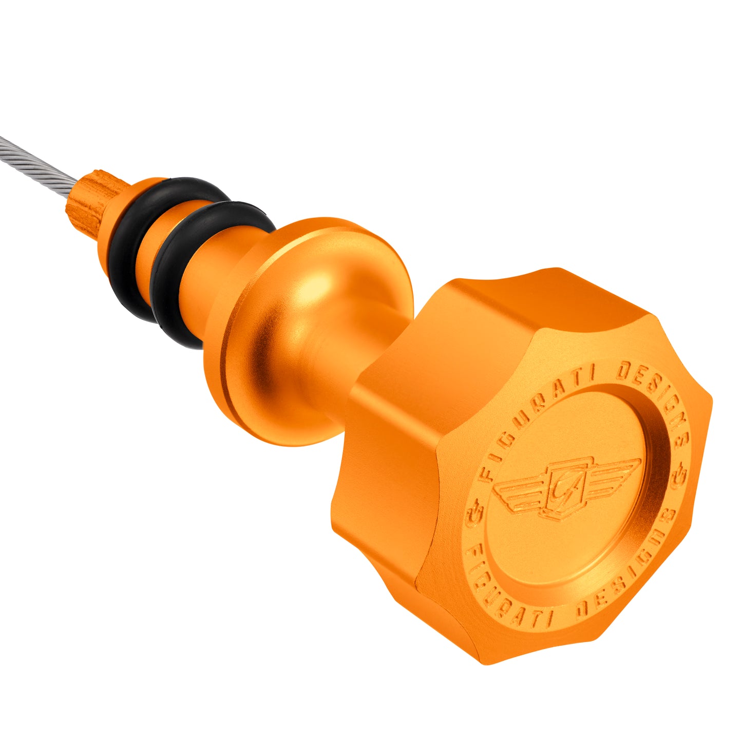 Performance Magnetic Engine Oil Dipstick for Ford 6.7L Power Stroke V8 - Curved Gold