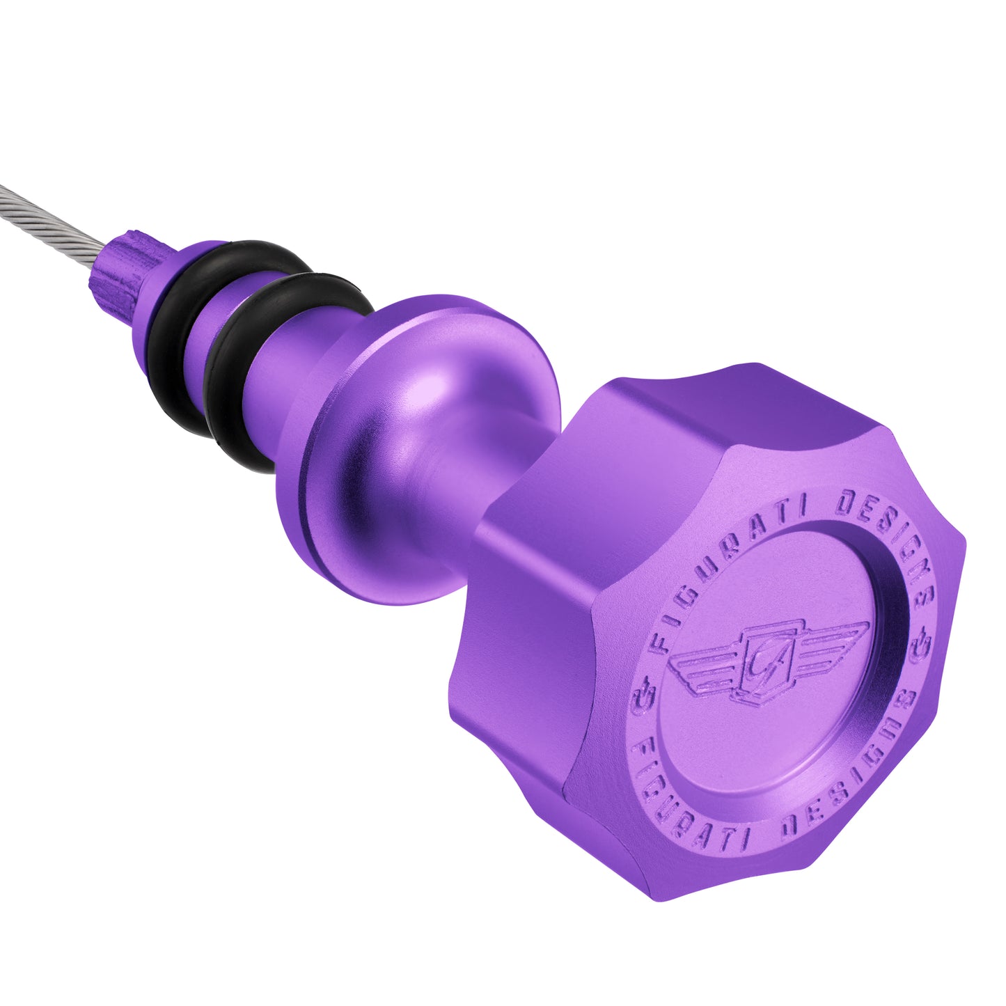 Performance Magnetic Engine Oil Dipstick for Ford 6.7L Power Stroke V8 - Curved Purple