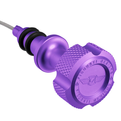 Performance Magnetic Engine Oil Dipstick for Ford 6.7L Power Stroke V8 - Knurled Purple