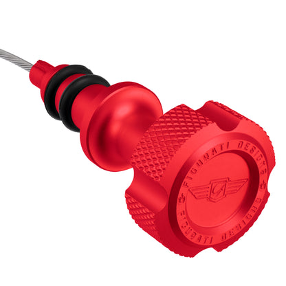 Performance Magnetic Engine Oil Dipstick for Ford 6.7L Power Stroke V8 - Knurled Red