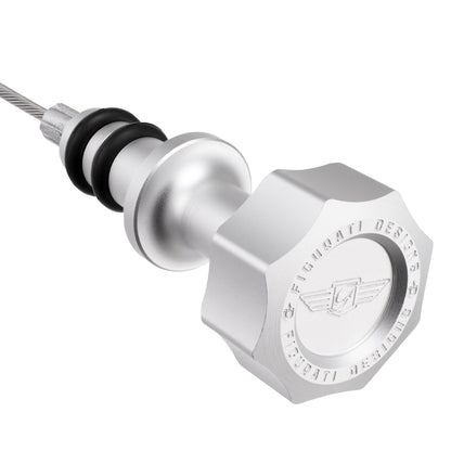 Performance Magnetic Engine Oil Dipstick for Ford 6.7L Power Stroke V8 - Curved Silver