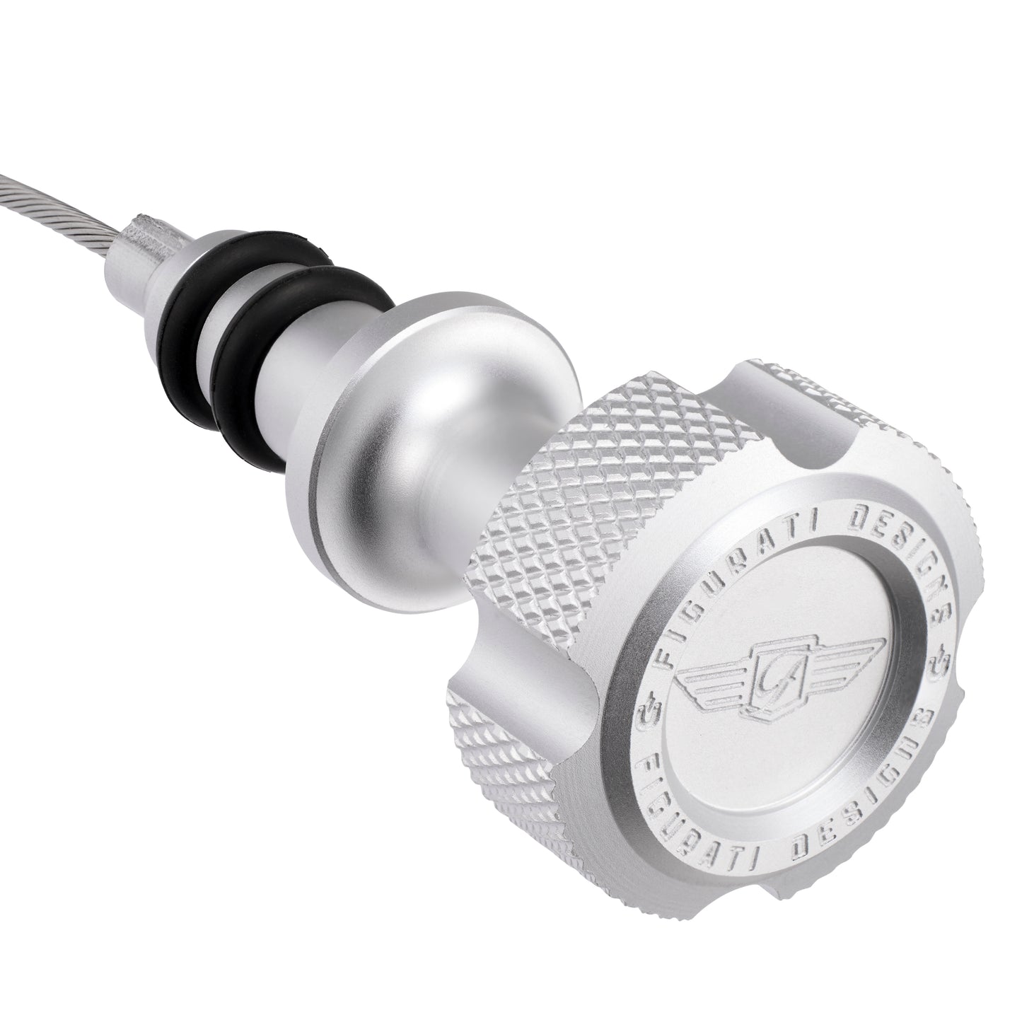 Performance Magnetic Engine Oil Dipstick for Ford 6.7L Power Stroke V8 - Knurled Silver