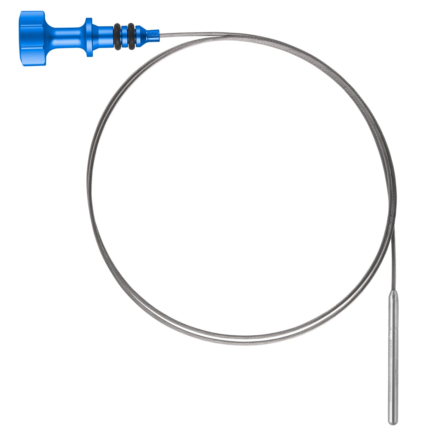 Performance Magnetic Engine Oil Dipstick for Ford 6.7L Power Stroke V8 - Curved Blue