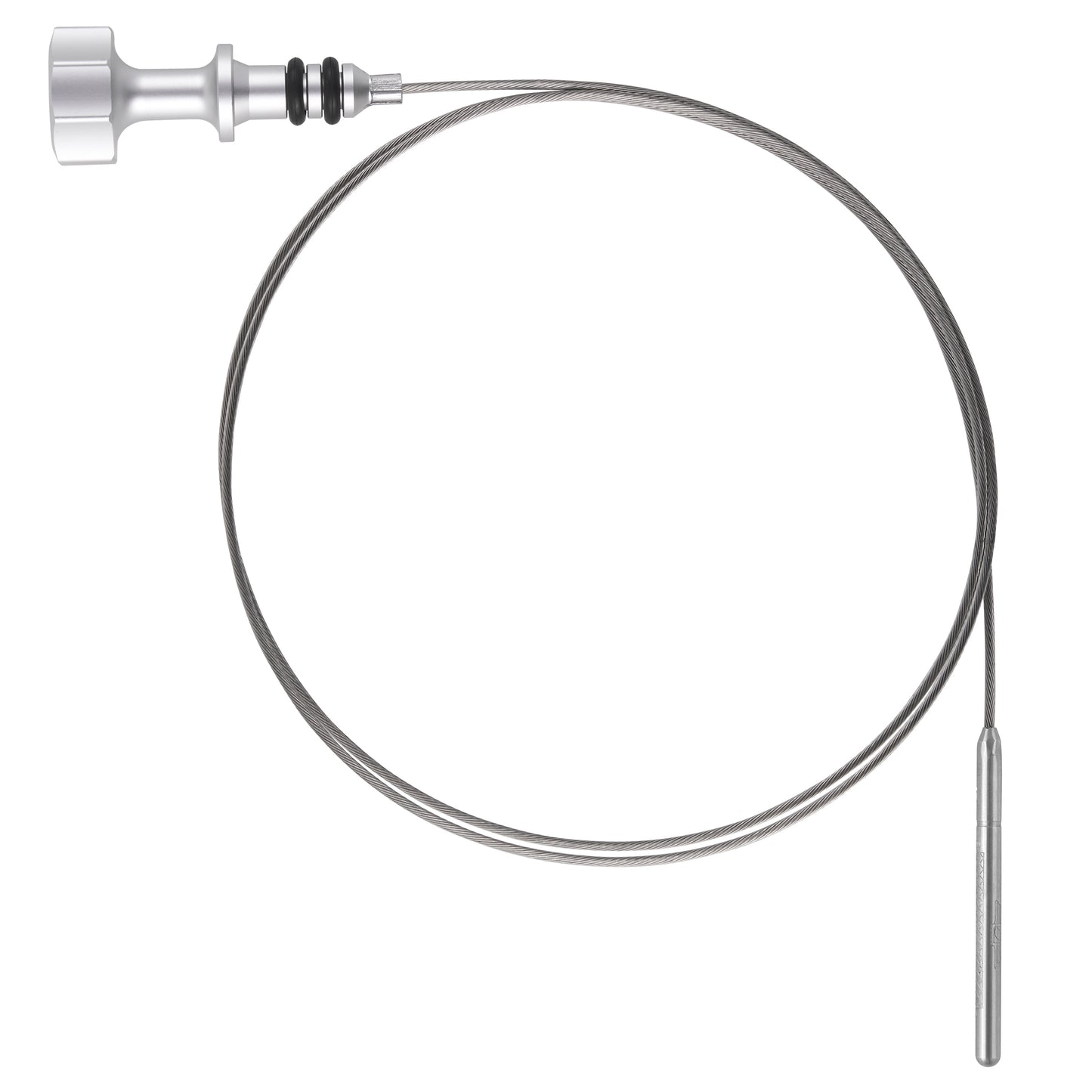 Performance Magnetic Engine Oil Dipstick for Ford 6.7L Power Stroke V8 - Curved Silver
