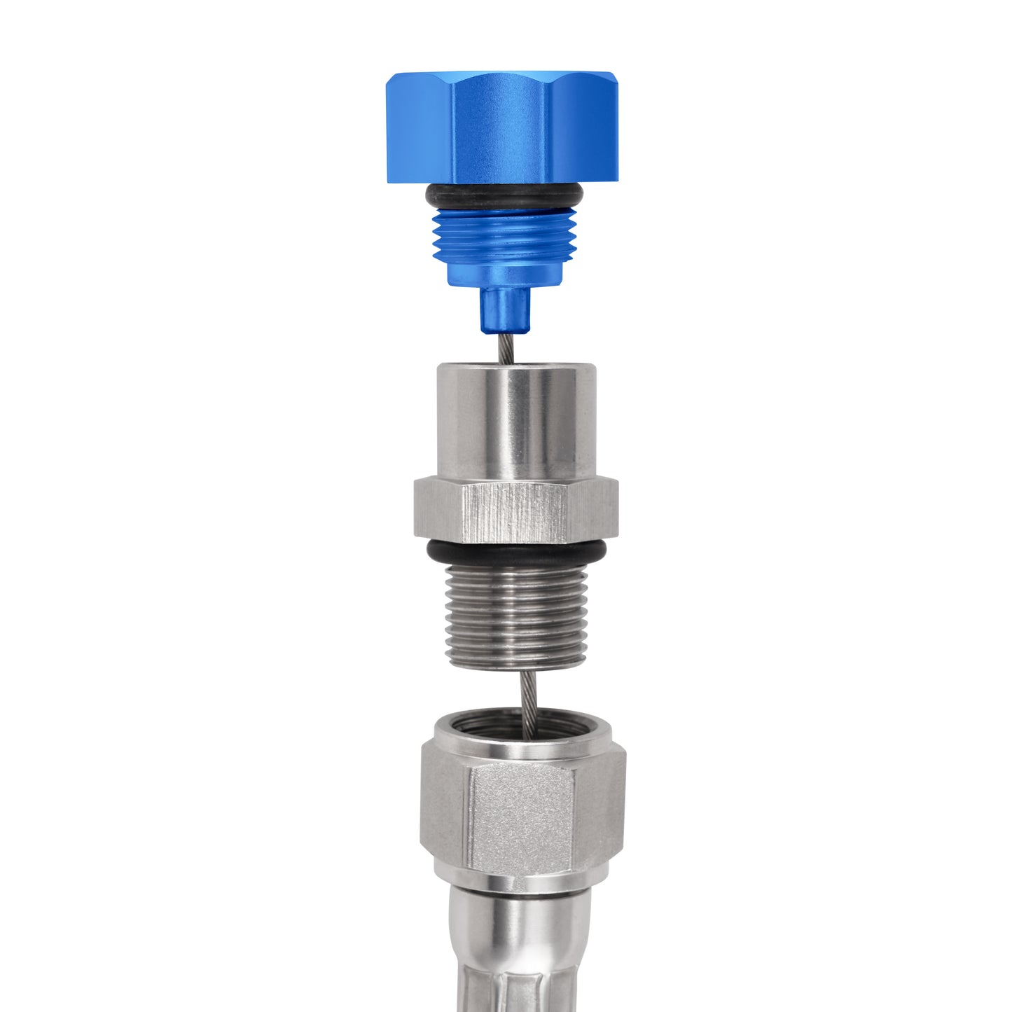 Performance Magnetic Transmission Oil Dipstick for GM 8L90E/8L45E - Curved Blue