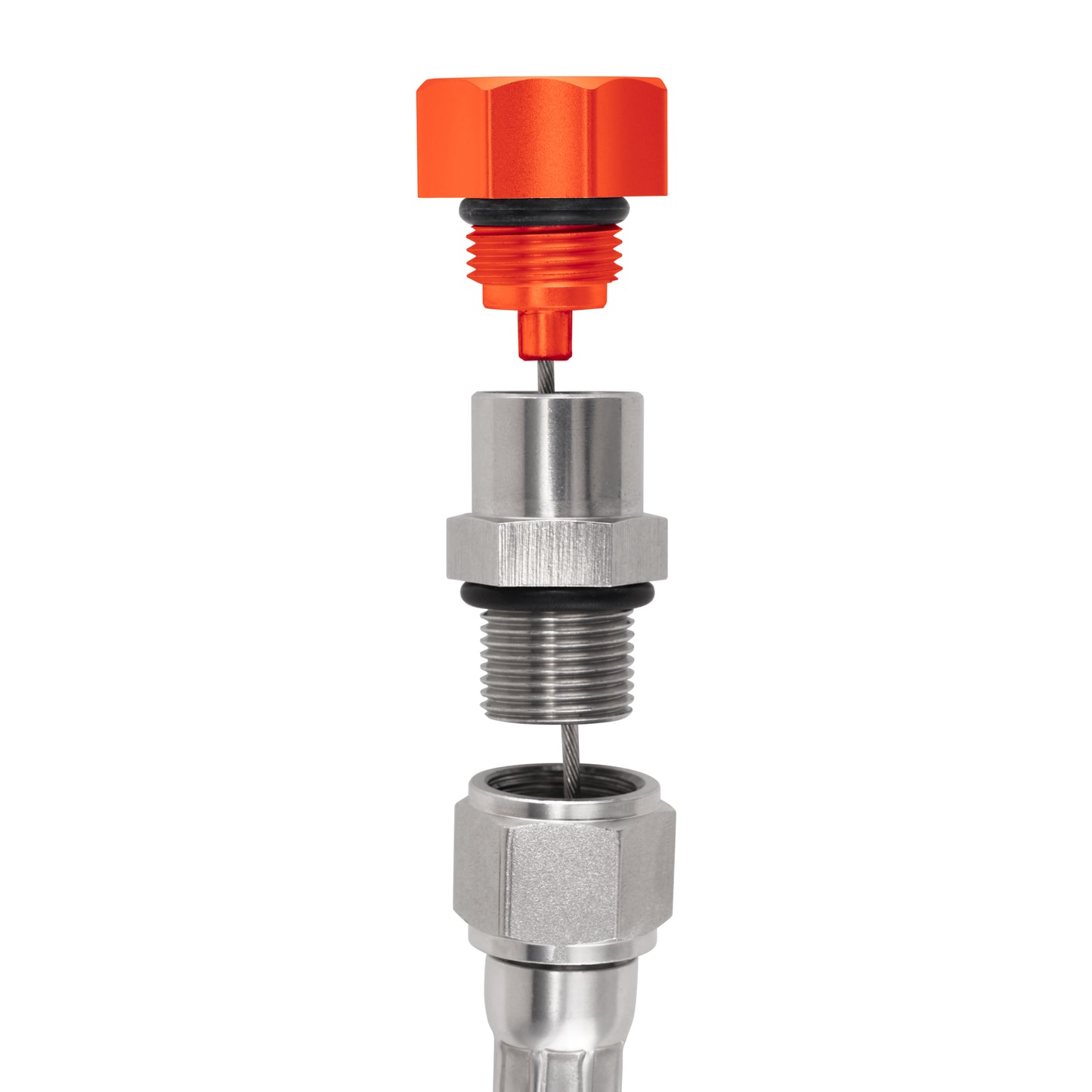 Performance Magnetic Transmission Oil Dipstick for GM 8L90E/8L45E - Curved Orange