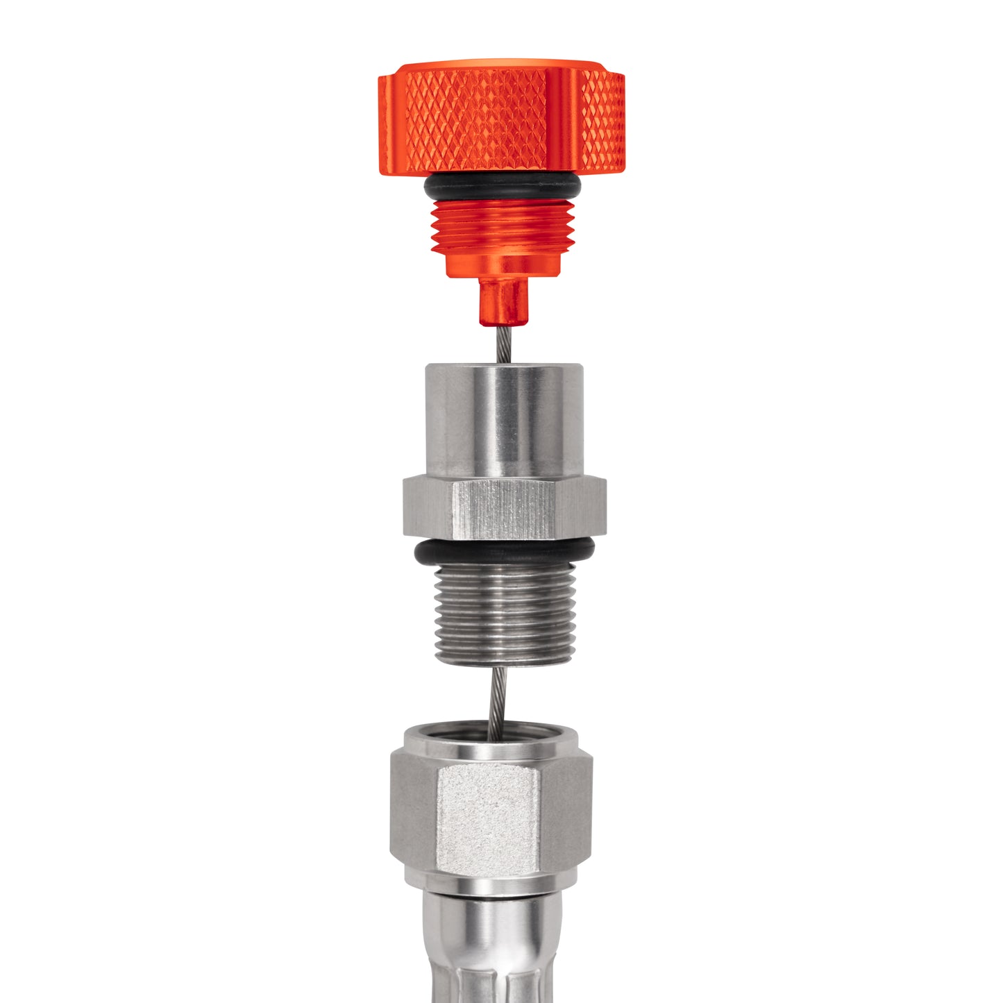 Performance Magnetic Transmission Oil Dipstick for GM 8L90E/8L45E - Knurled Orange