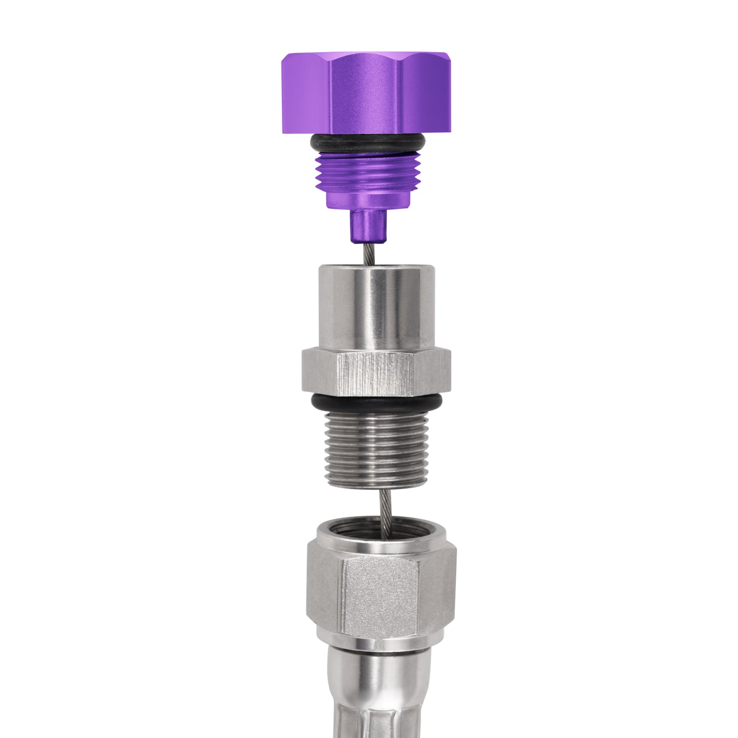 Performance Magnetic Transmission Oil Dipstick for GM 8L90E/8L45E - Curved Purple