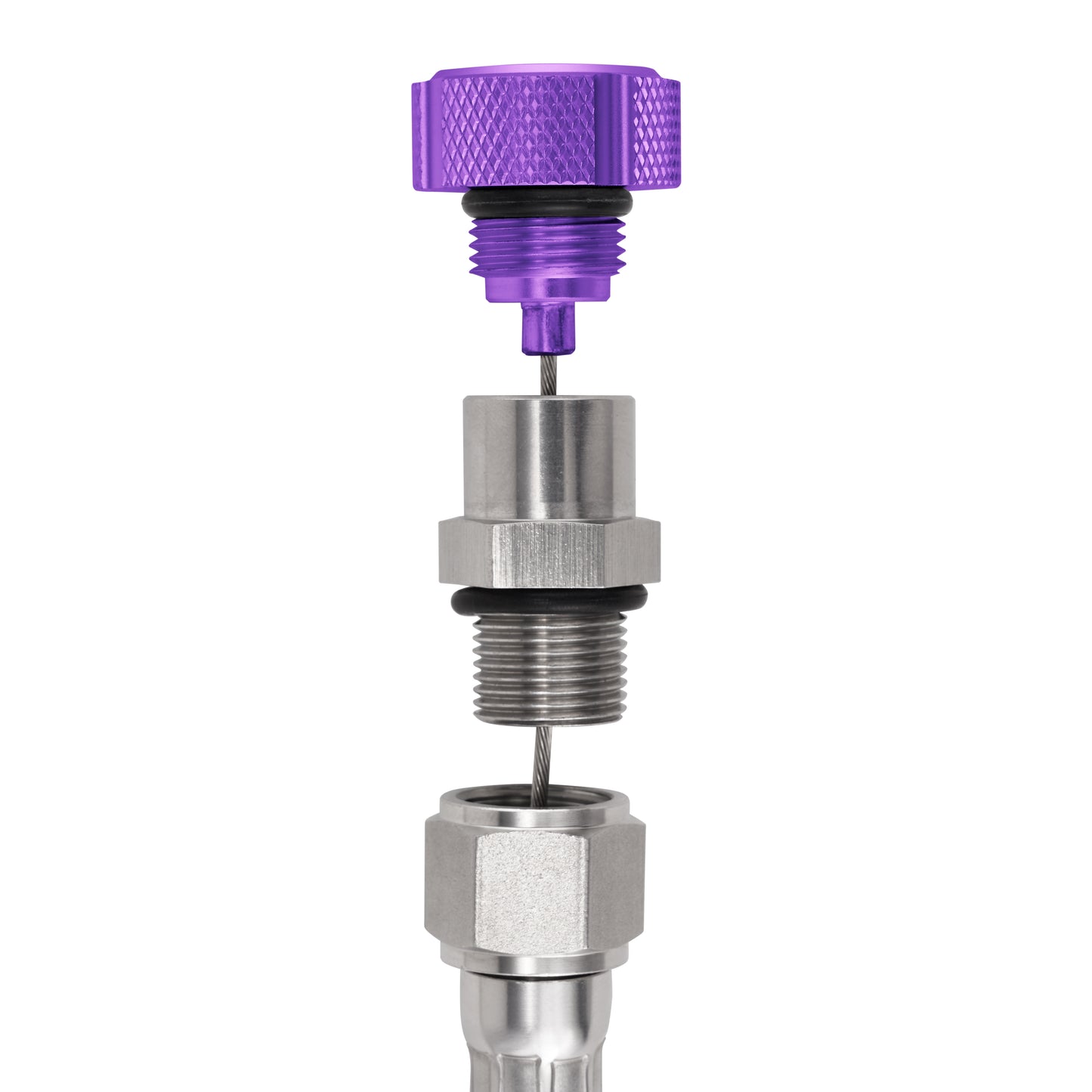 Performance Magnetic Transmission Oil Dipstick for GM 8L90E/8L45E - Knurled Purple