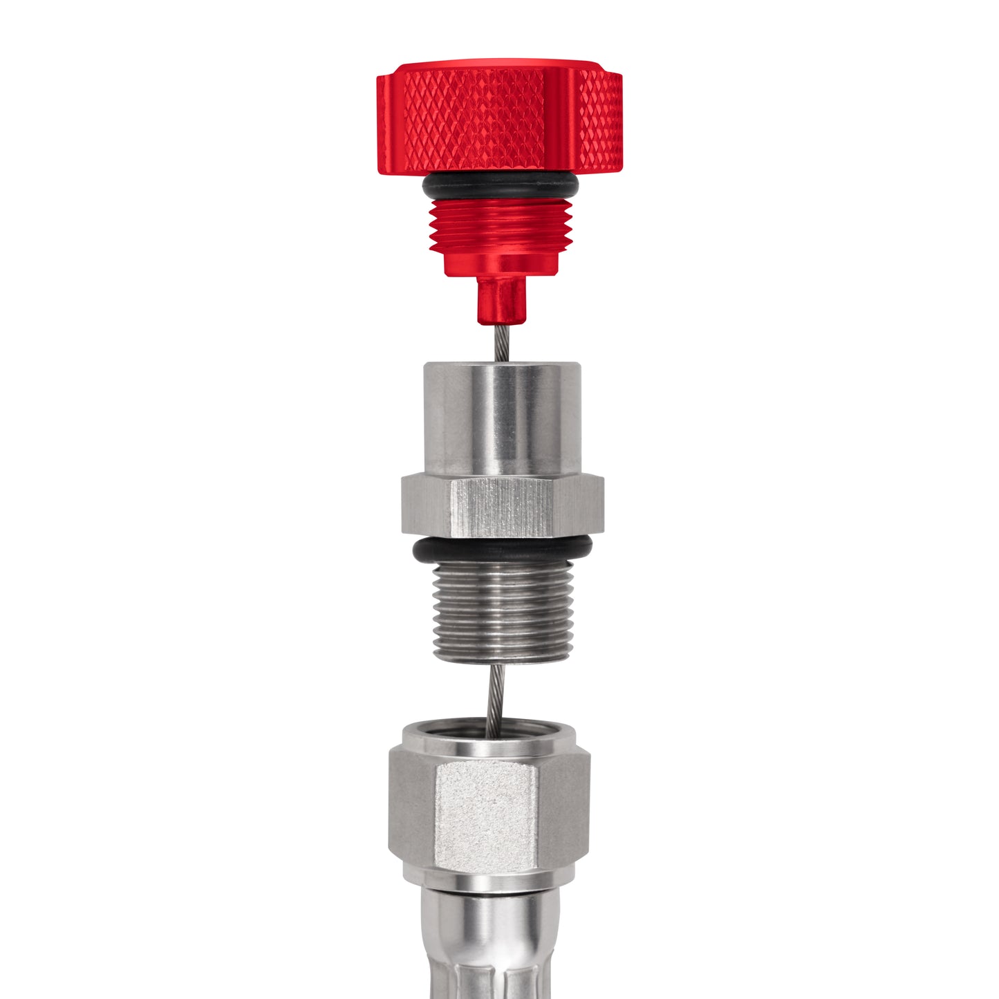 Performance Magnetic Transmission Oil Dipstick for GM 8L90E/8L45E - Knurled Red