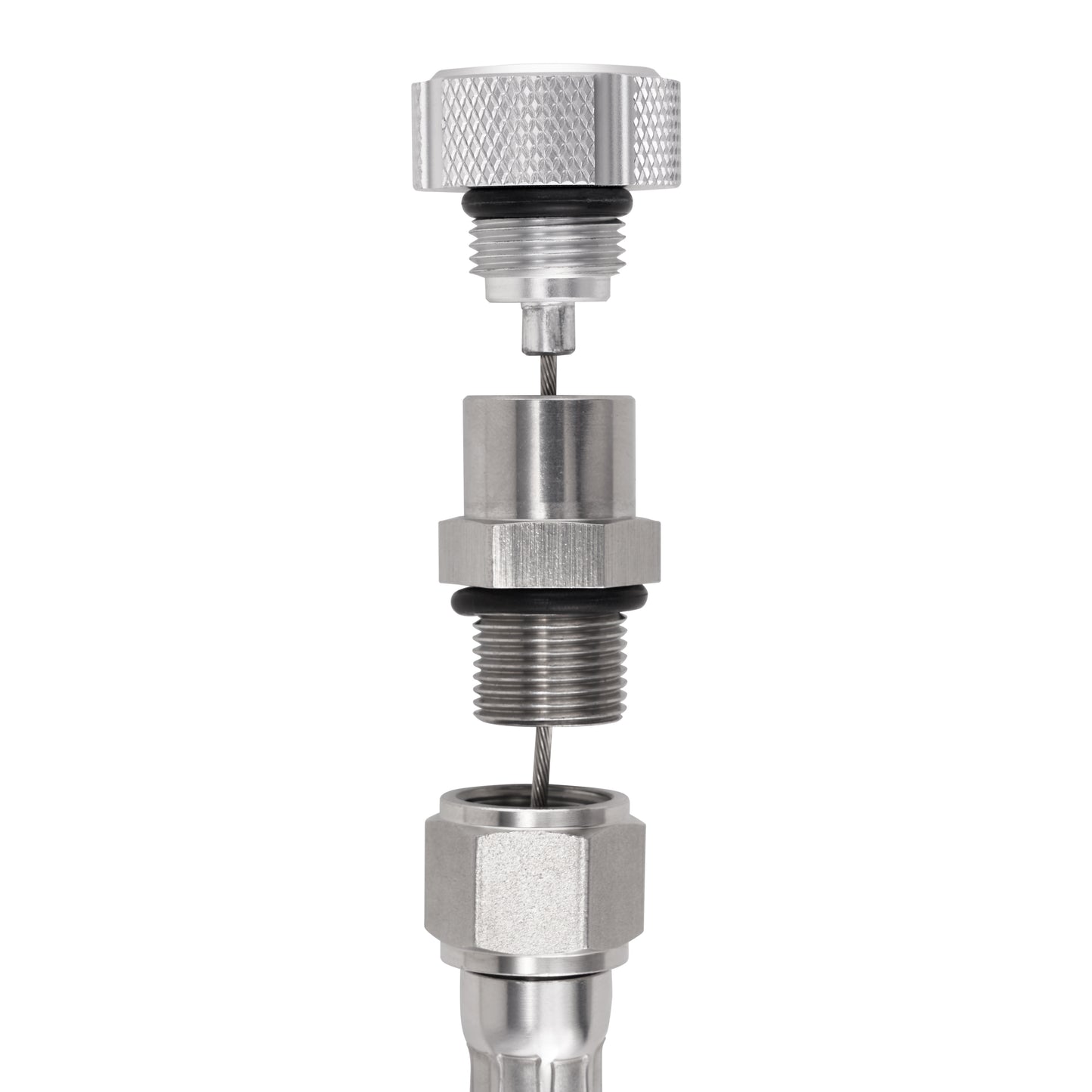Performance Magnetic Transmission Oil Dipstick for GM 8L90E/8L45E - Knurled Silver
