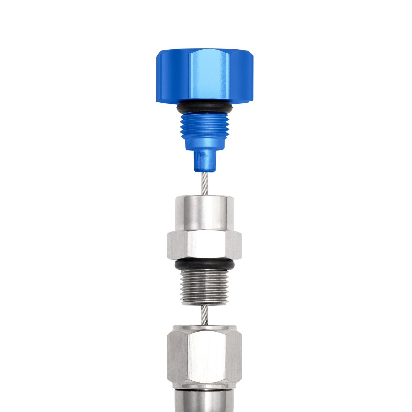 Performance Magnetic Engine Oil Dipstick for GM LS - Curved Blue