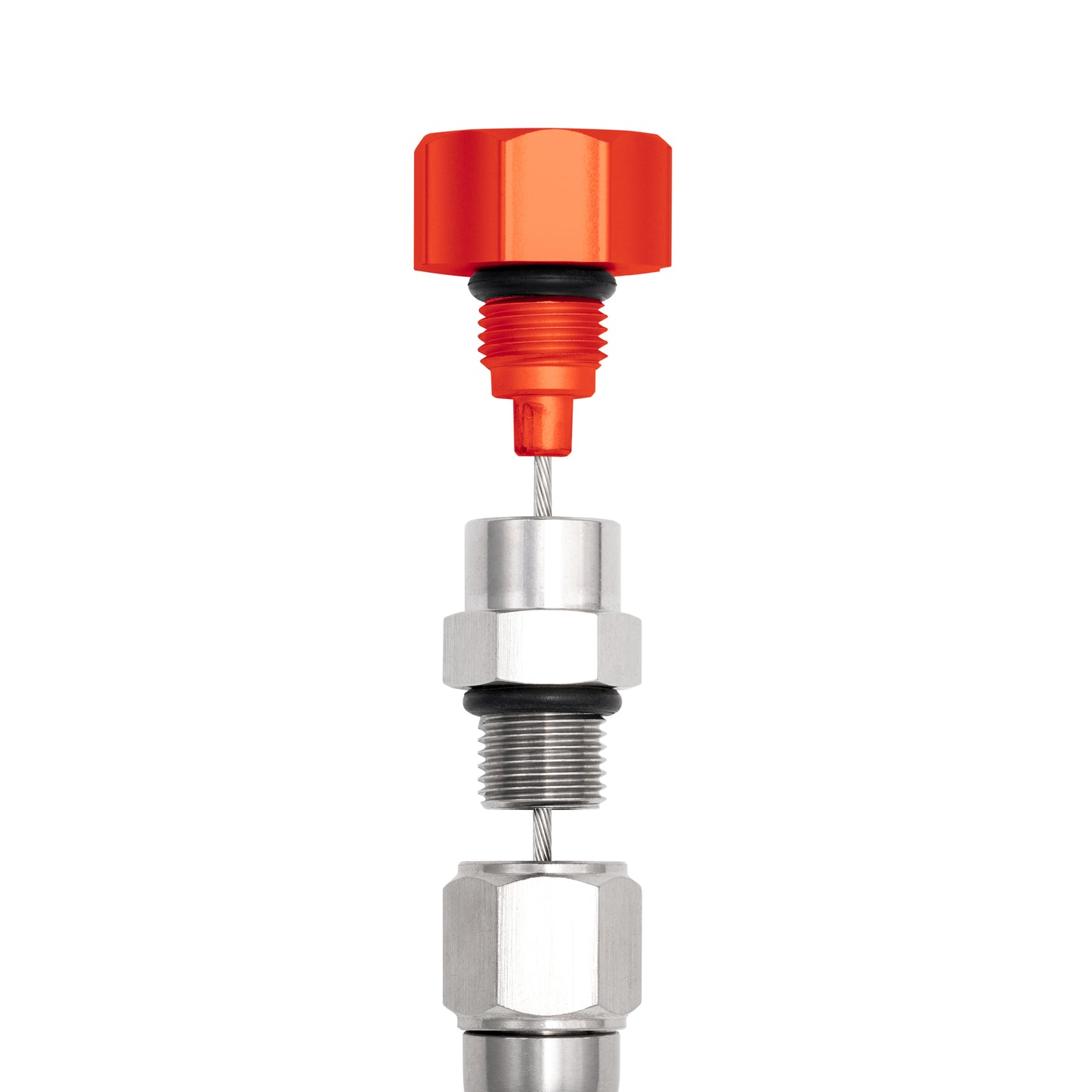 Performance Magnetic Engine Oil Dipstick for GM LS - Curved Orange