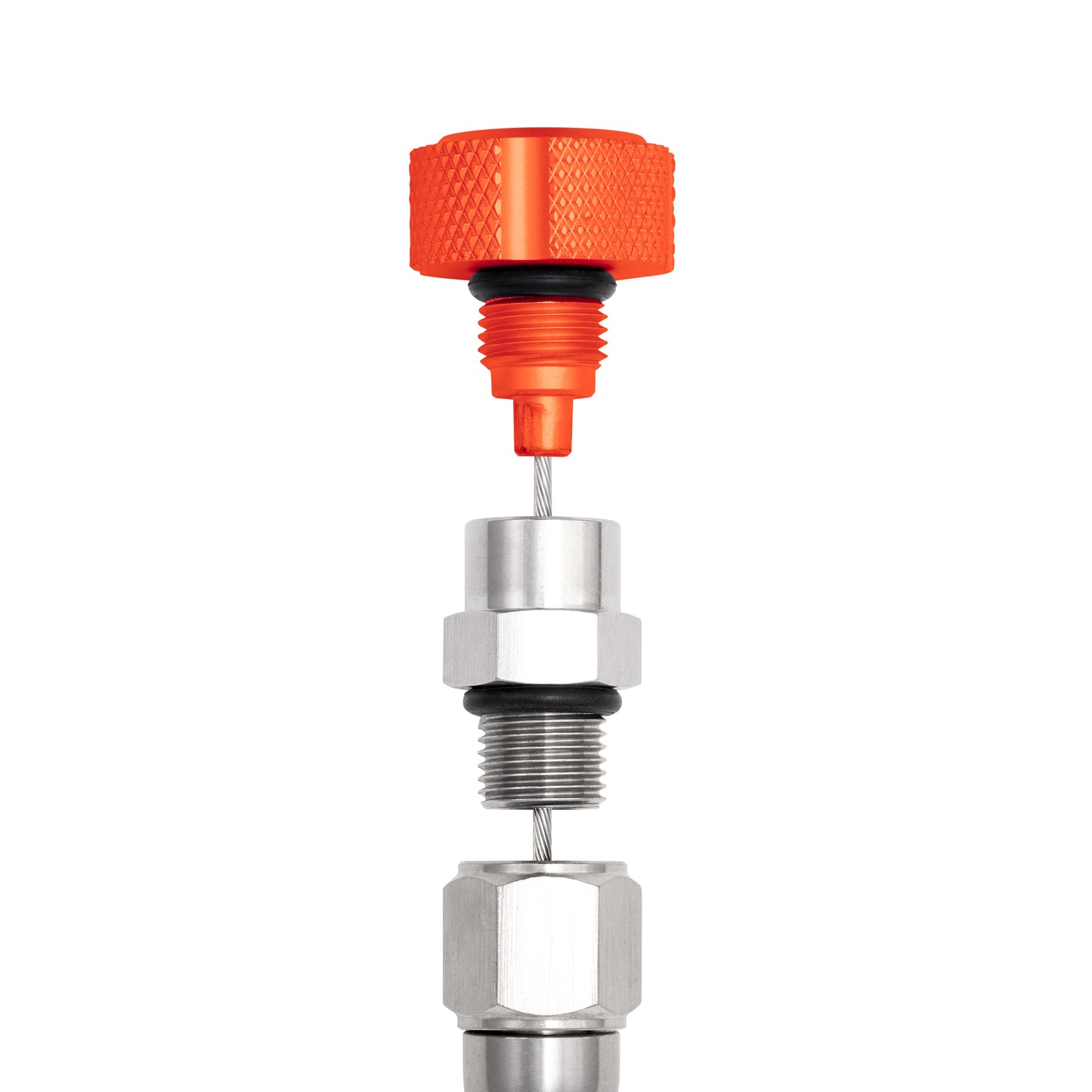 Performance Magnetic Engine Oil Dipstick for GM LS - Knurled Orange
