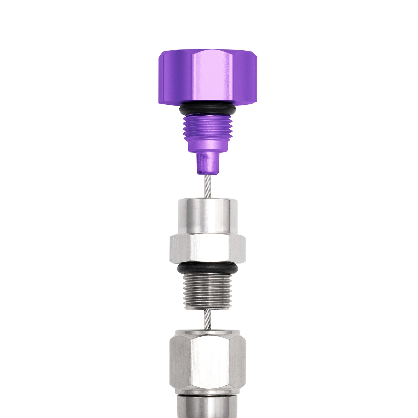 Performance Magnetic Engine Oil Dipstick for GM LS - Curved Purple