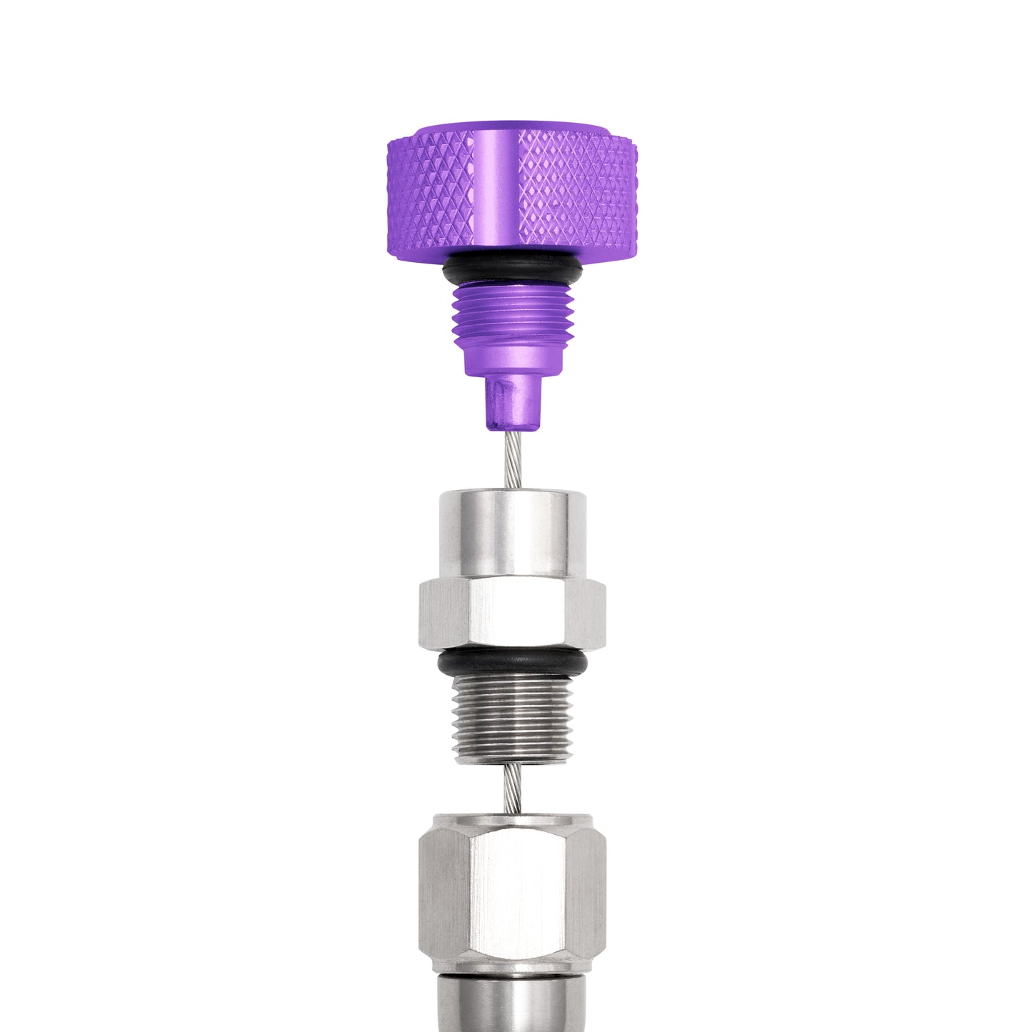 Performance Magnetic Engine Oil Dipstick for GM LS - Knurled Purple