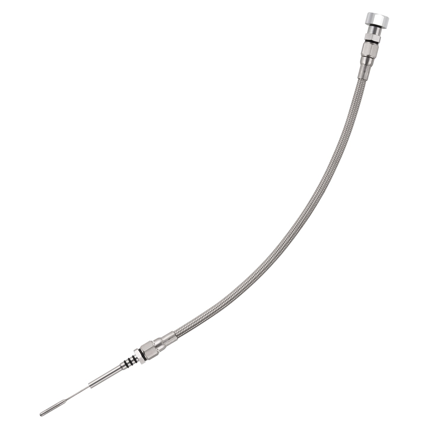 Performance Magnetic Engine Oil Dipstick for GM LS - Curved Silver