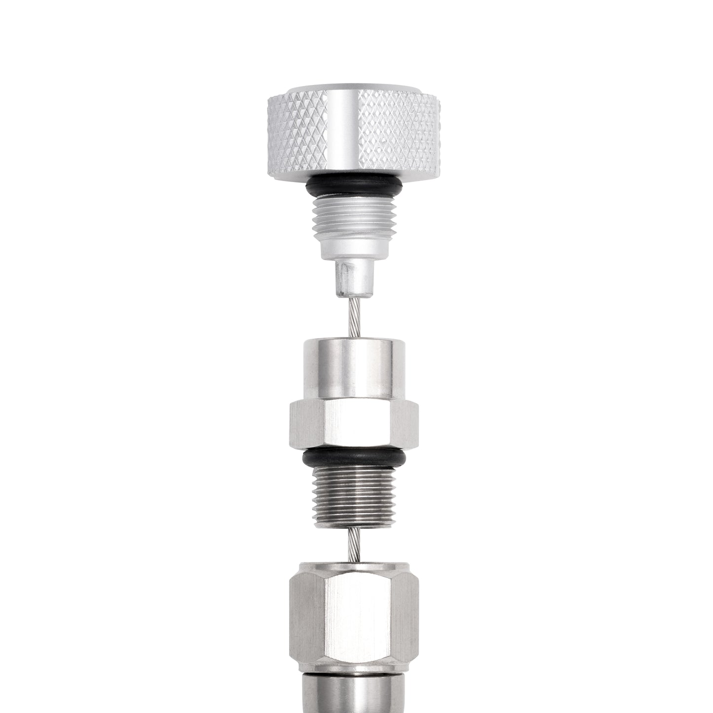 Performance Magnetic Engine Oil Dipstick for GM LS - Knurled Silver