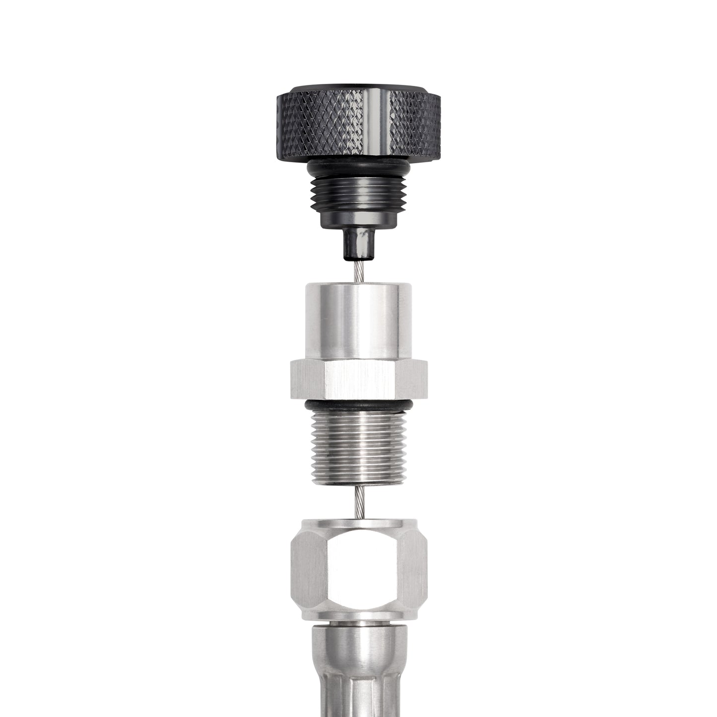 Performance Magnetic Transmission Oil Dipstick for GM TH350 - Knurled Black