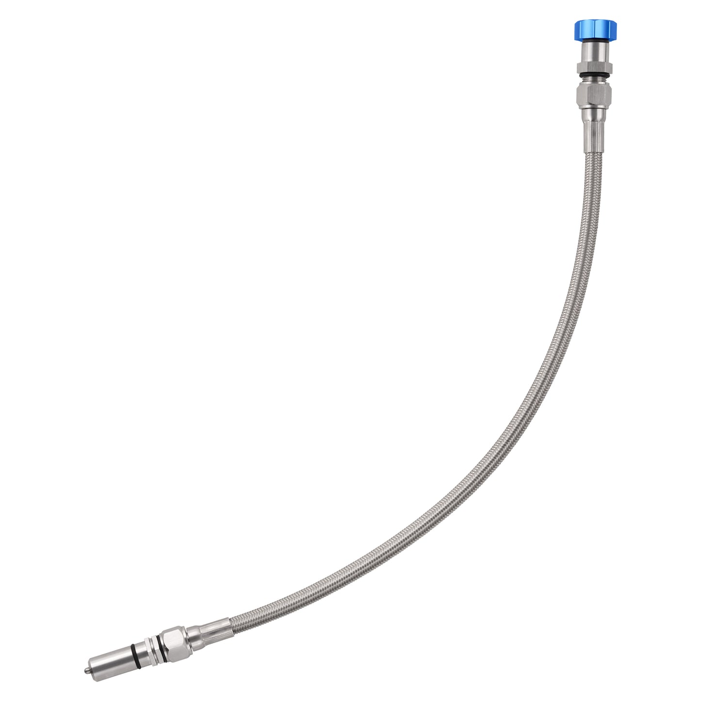 Performance Magnetic Transmission Oil Dipstick for GM TH350 - Curved Blue