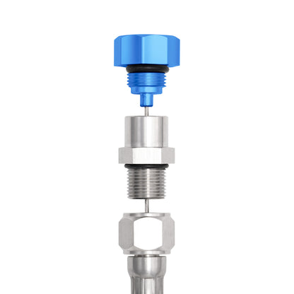 Performance Magnetic Transmission Oil Dipstick for GM TH350 - Curved Blue
