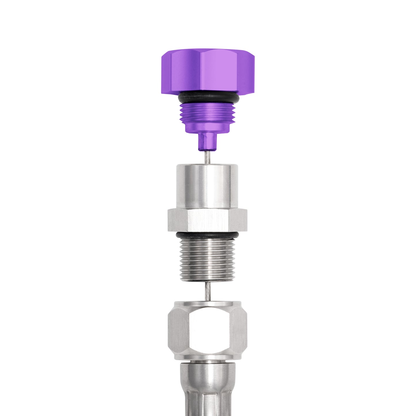 Performance Magnetic Transmission Oil Dipstick for GM TH350 - Curved Purple
