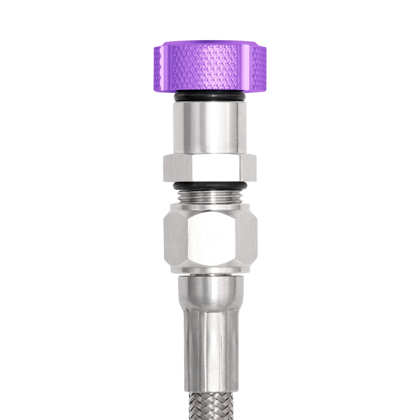 Performance Magnetic Transmission Oil Dipstick for GM TH350 - Knurled Purple