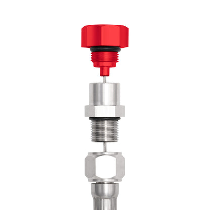 Performance Magnetic Transmission Oil Dipstick for GM TH350 - Curved Red