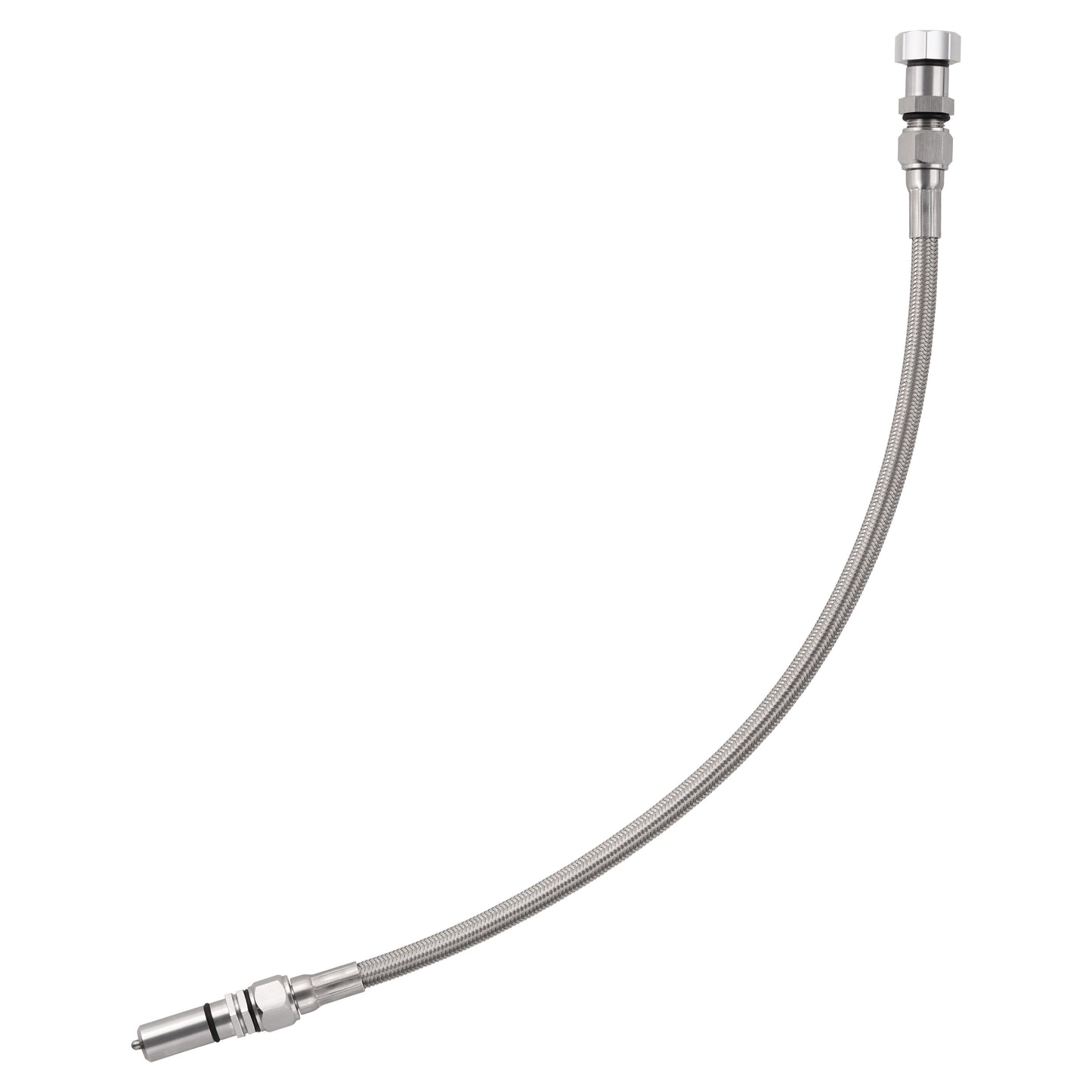 Performance Magnetic Transmission Oil Dipstick for GM TH350 - Curved Silver