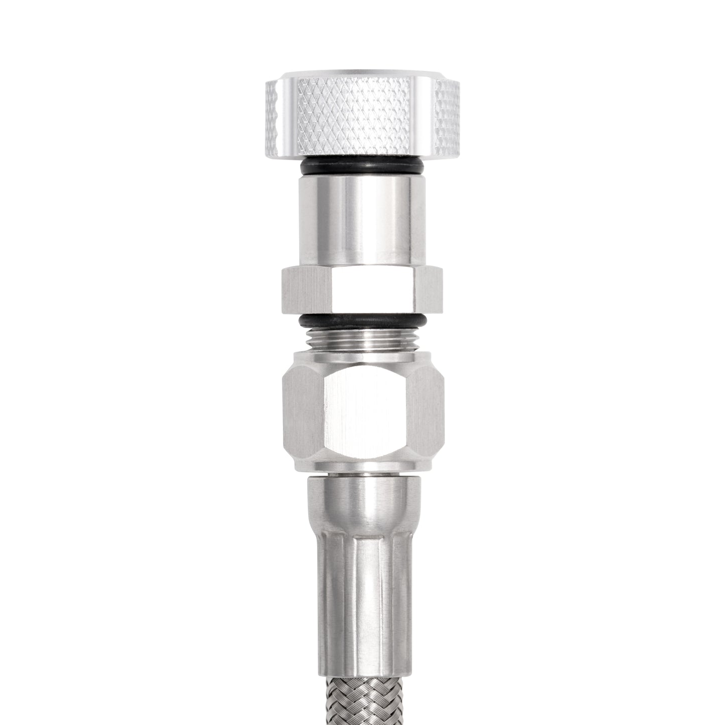 Performance Magnetic Transmission Oil Dipstick for GM TH350 - Knurled Silver