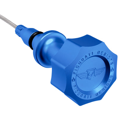 Performance Magnetic Engine Oil Dipstick for GM 6.6L V-8 L5P Duramax Turbo-Diesel - Curved Blue