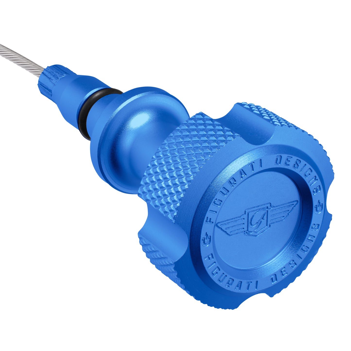 Performance Magnetic Engine Oil Dipstick for GM 6.6L V-8 L5P Duramax Turbo-Diesel - Knurled Blue