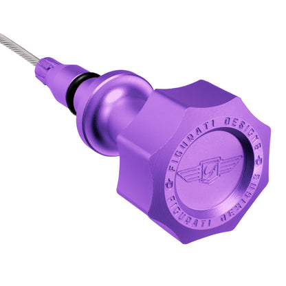 Performance Magnetic Engine Oil Dipstick for GM 6.6L V-8 L5P Duramax Turbo-Diesel - Curved Purple