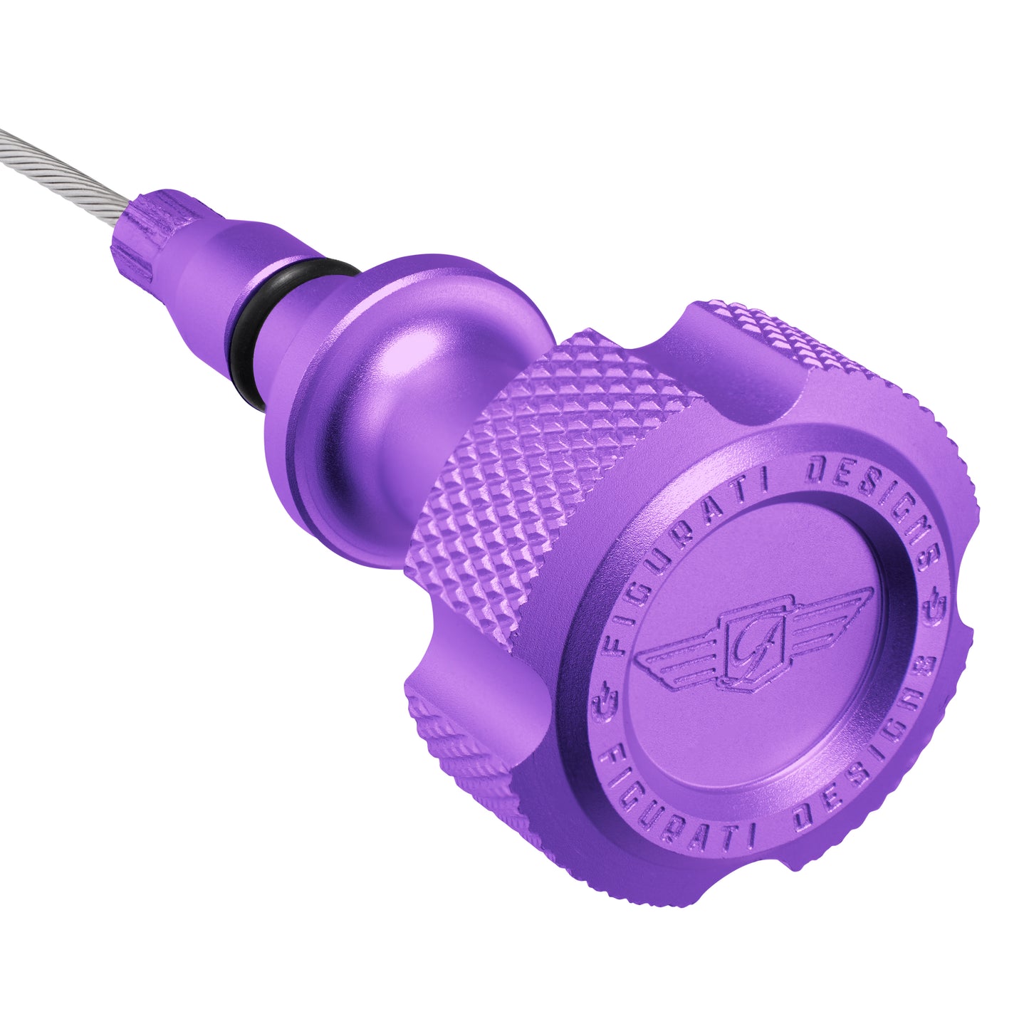 Performance Magnetic Engine Oil Dipstick for GM 6.6L V-8 L5P Duramax Turbo-Diesel - Knurled Purple
