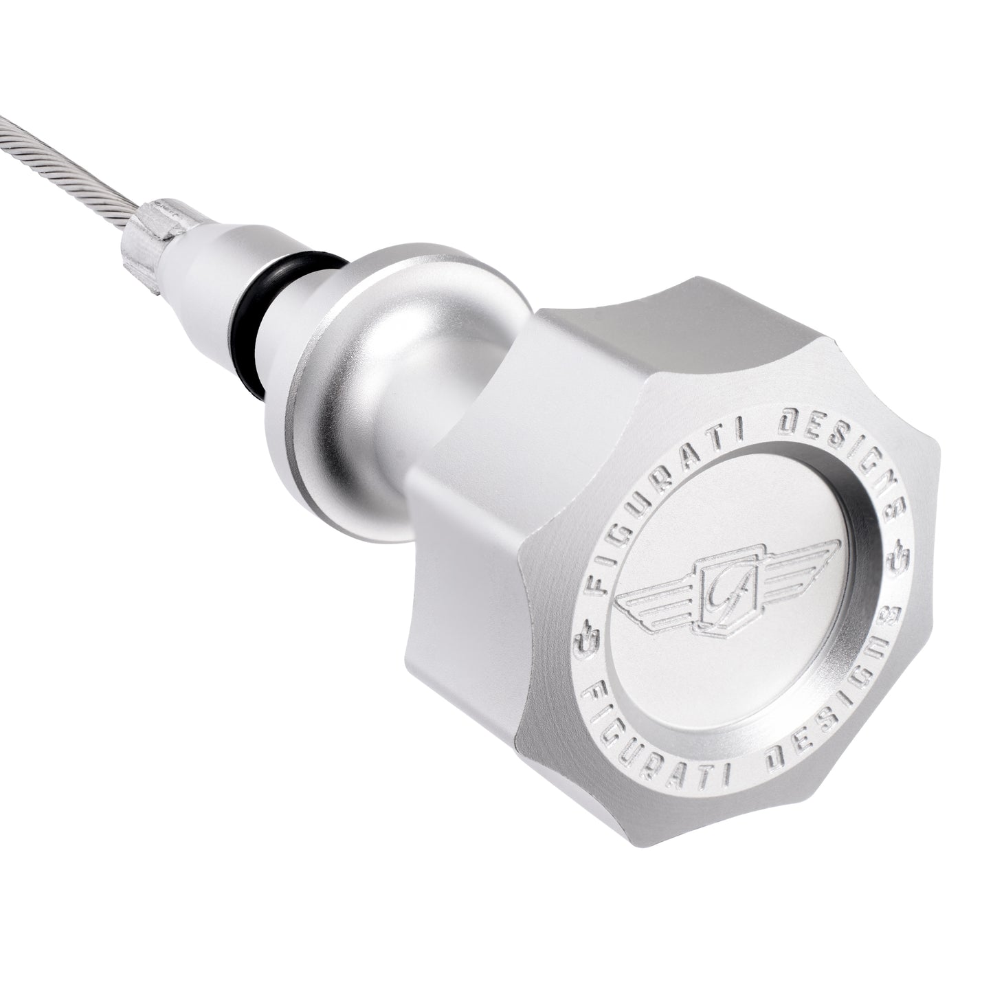 Performance Magnetic Engine Oil Dipstick for GM 6.6L V-8 L5P Duramax Turbo-Diesel - Curved Silver