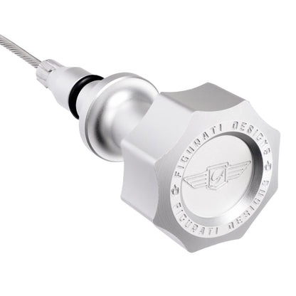 Performance Magnetic Engine Oil Dipstick for GM 6.6L V-8 L5P Duramax Turbo-Diesel - Curved Silver