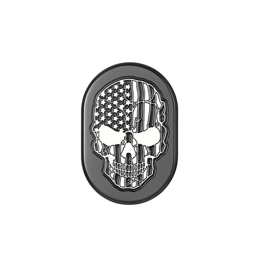 Cubierta de antena de calavera con bandera americana negra Harley-Davidson