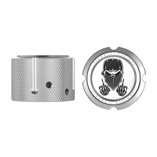 Harley-Davidson Stainless-Steel Custom Front Axle Nut Covers Masked Skull