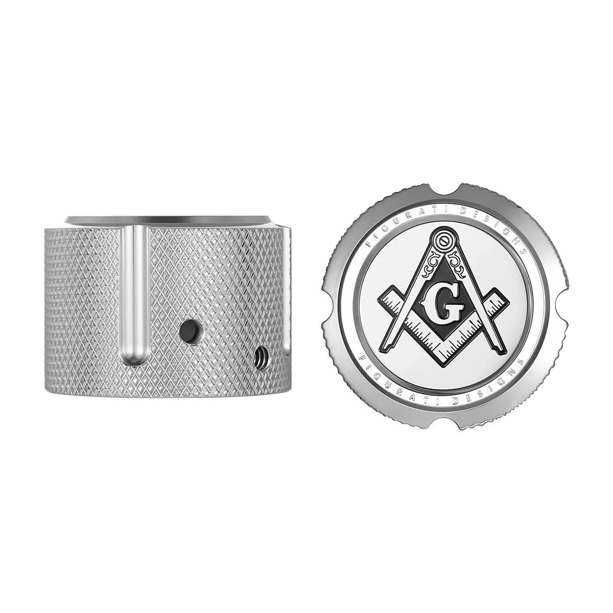 Harley-Davidson Stainless-Steel Custom Front Axle Nut Covers Masonic Emblem