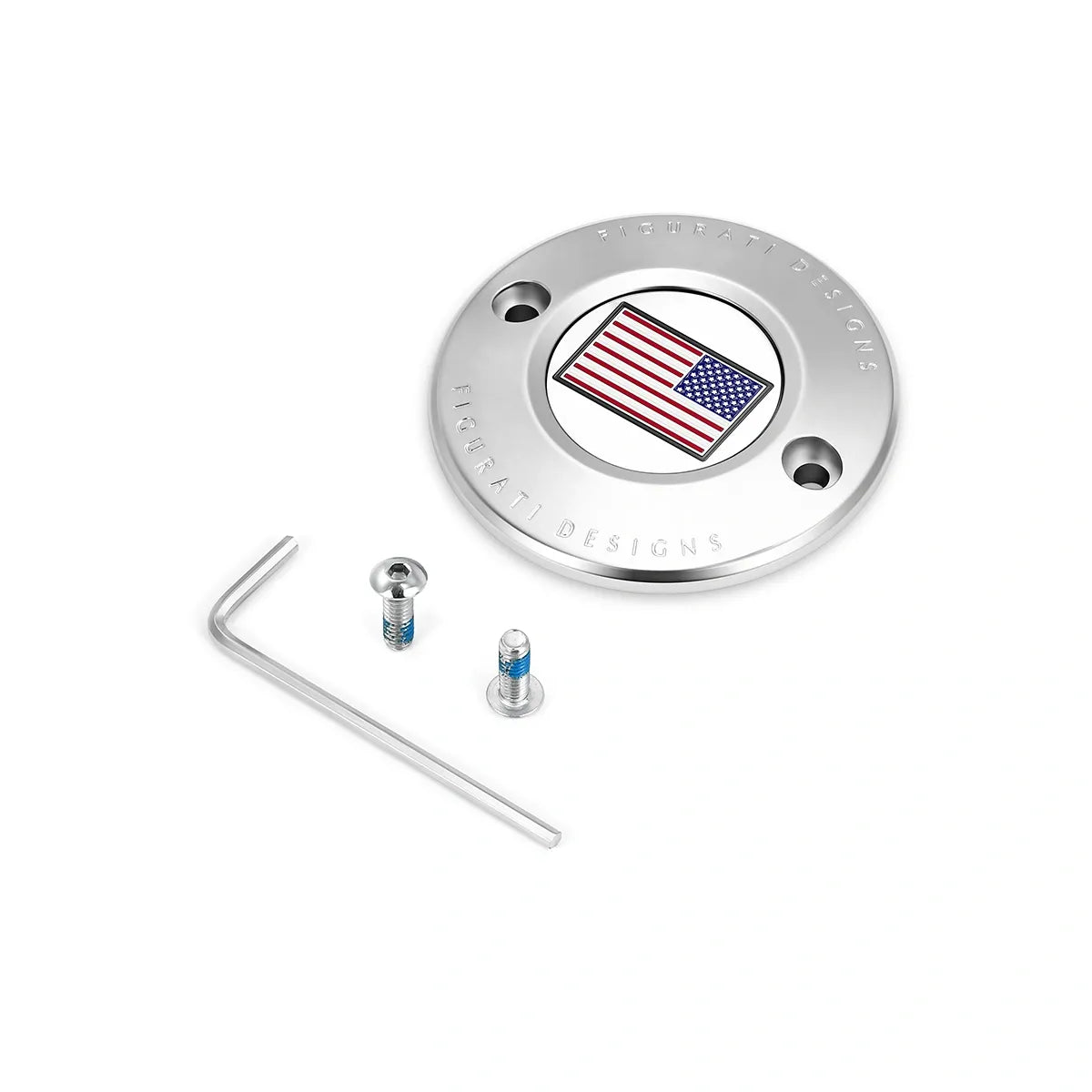 Harley-Davidson Stainless-Steel Red White and Blue American Flag - Reversed M8 Timing Cover