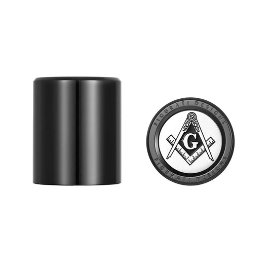 Harley-Davidson Stainless-Steel/Black Masonic Emblem Docking Hardware