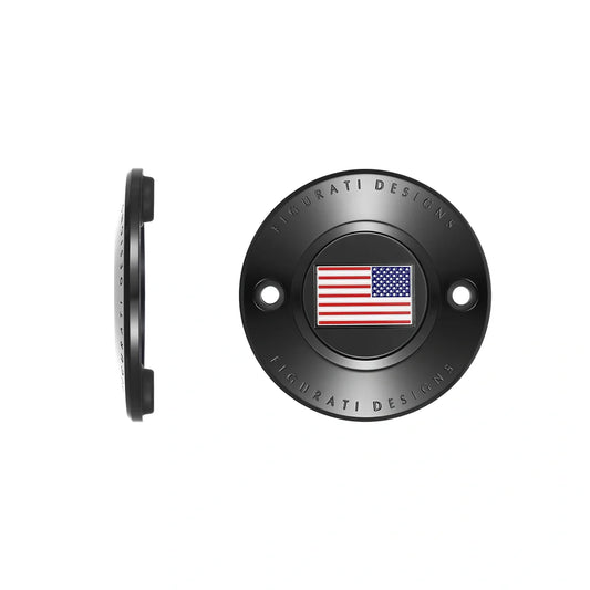 Harley-Davidson Stainless-Steel in Black Red White and Blue American Flag - Reversed M8 Timing Cover