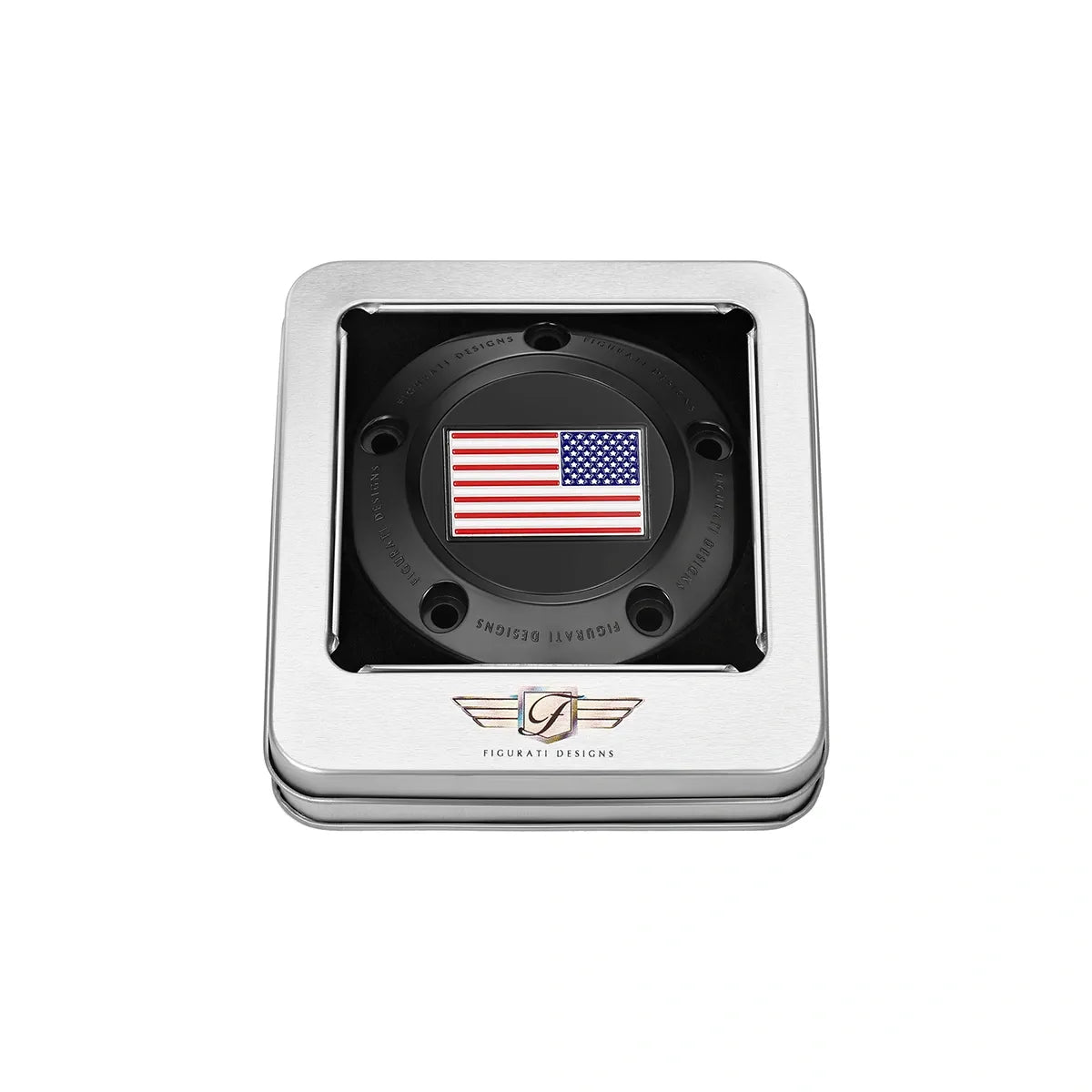 Harley-Davidson Stainless-Steel in Black Red White and Blue American Flag - Reversed Twin Cam Timing Cover