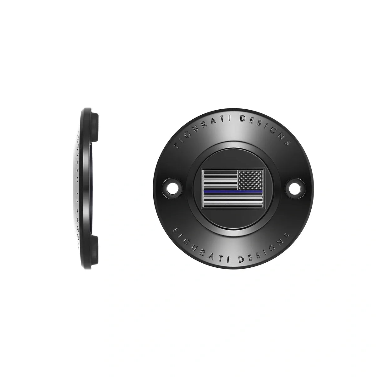 Harley-Davidson Stainless-Steel in Black Thin Blue Line American Flag - Reversed M8 Timing Cover
