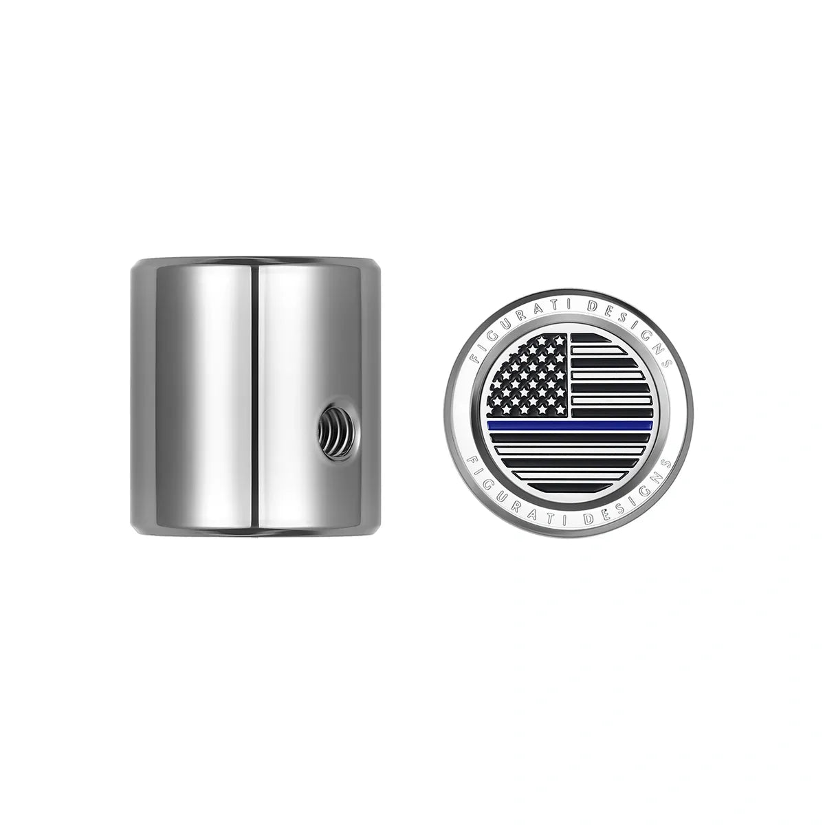 Heel Toe Shifter Cover - Stainless-Steel Blue Line American Flag