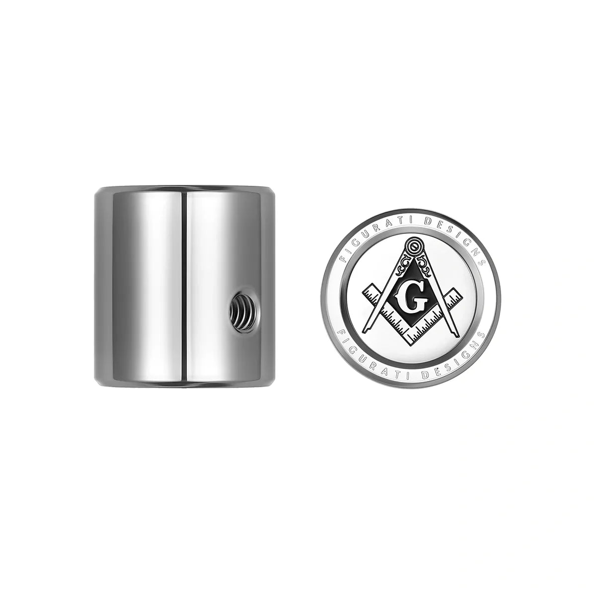 Heel Toe Shifter Cover - Stainless-Steel Masonic Emblem