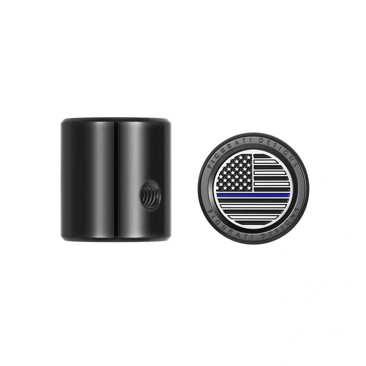 Heel Toe Shifter Cover - Stainless-Steel/Black Blue Line American Flag